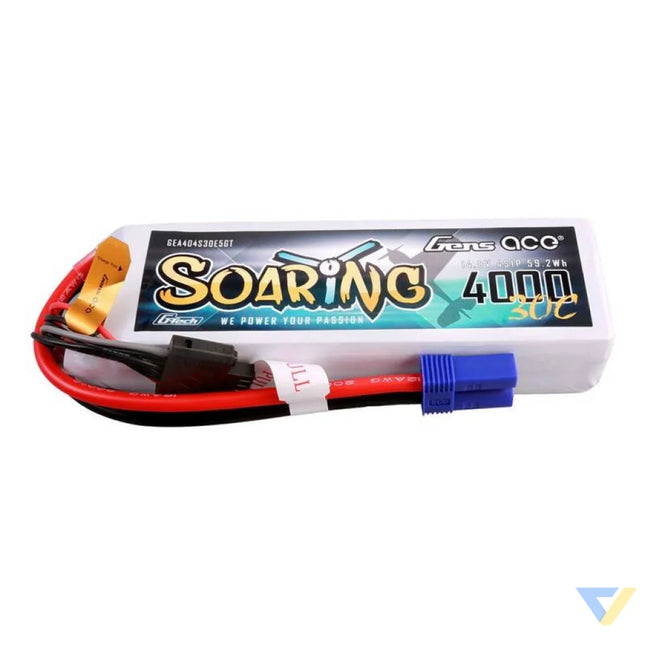 Gens ace G Tech Soaring 4000mAh 14.8V 30C 4S1P Lipo Battery Lithium and NiMH