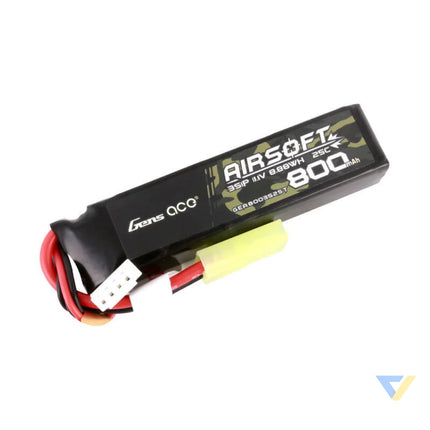 Gens Ace Lipo 800MAH 11.1V 25C 3S1P Airsoft Gun Lipo Battery with mini Tamiya Plug Lithium and NiMH