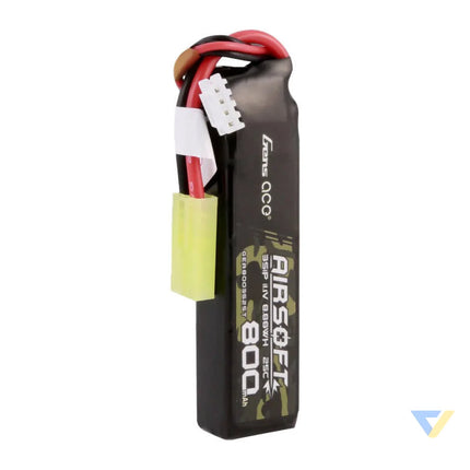 Gens Ace Lipo 800MAH 11.1V 25C 3S1P Airsoft Gun Lipo Battery with mini Tamiya Plug Lithium and NiMH