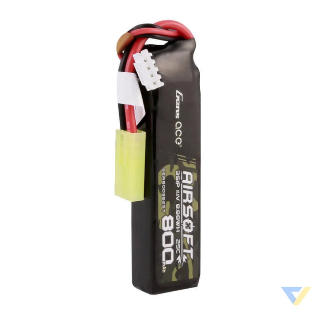 Gens Ace Lipo 800MAH 11.1V 25C 3S1P Airsoft Gun Lipo Battery with mini Tamiya Plug Lithium and NiMH