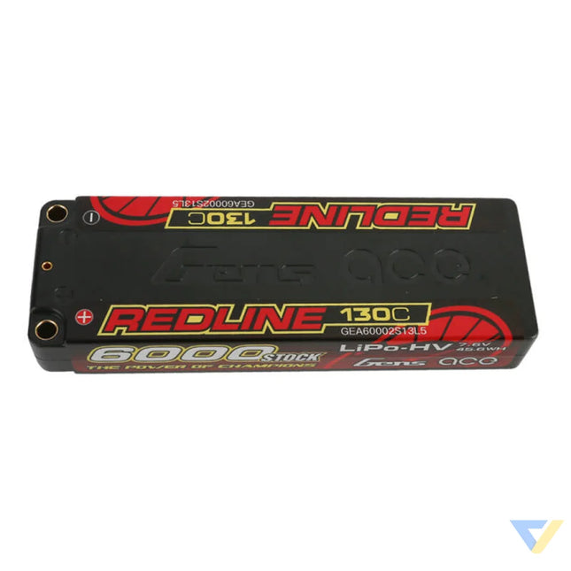 Gens ace Redline Series 6000mAh 7.6V 130C 2S2P HardCase 57# HV Lipo Battery Lithium and NiMH