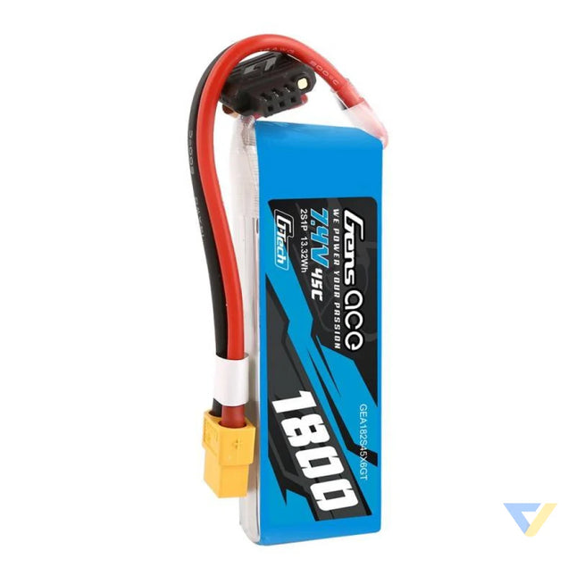 GensAce G Tech LiPo 1800mAh 7.4V 45C 2S1P XT60 Battery Lithium and NiMH
