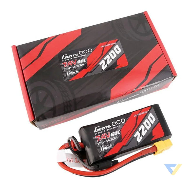 GensAce G Tech LiPo 2200mAh 7.4V 60C 2S1P XT60 Battery Lithium and NiMH