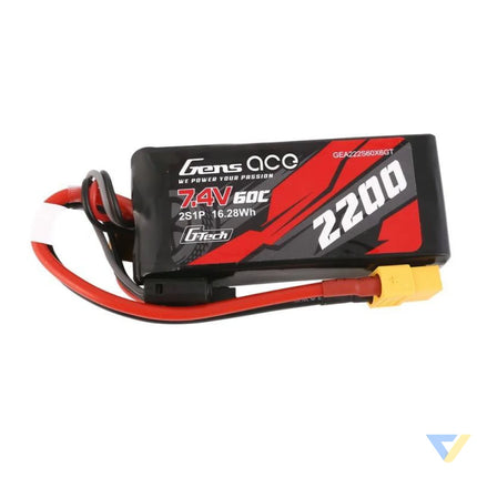 GensAce G Tech LiPo 2200mAh 7.4V 60C 2S1P XT60 Battery Lithium and NiMH