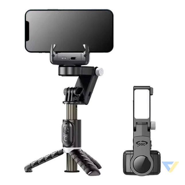 Gimbal/stand with light APEXEL Q18 (black) Tripods and ring lights