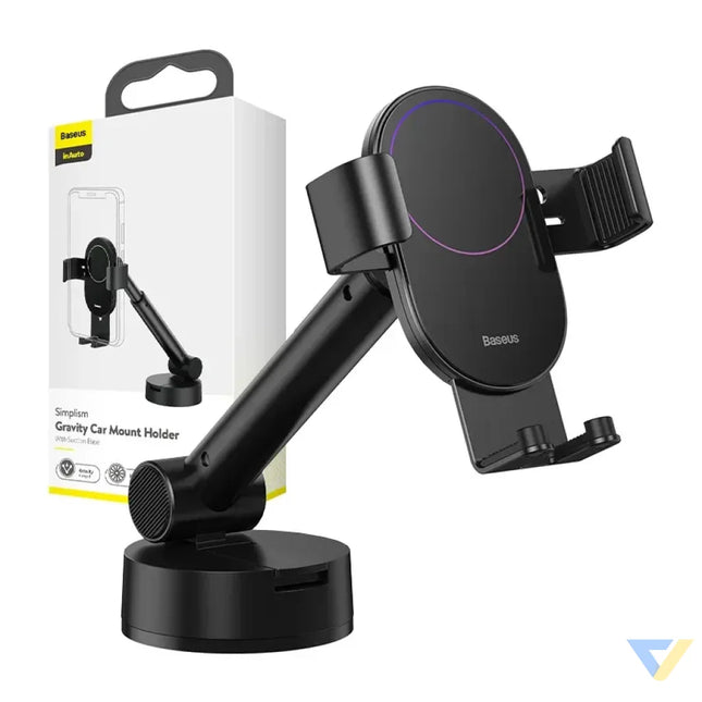 Gravity car mount for Baseus Tank phone with suction cup (black) Phone holders