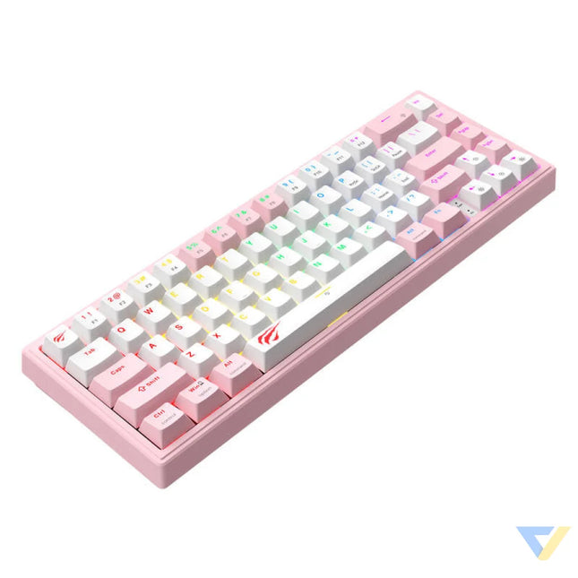 Havit KB874L RGB Mechanical Gaming Keyboard (pink and white) (QWERTY) Wired