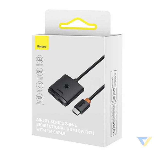 HDMI Switch Baseus with 1m Cable Cluster Black Adapters connectors and converters