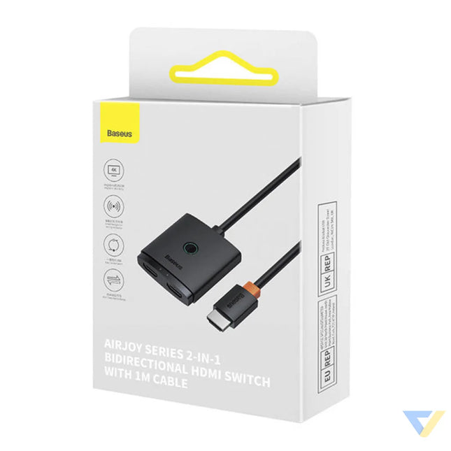 HDMI Switch Baseus with 1m Cable Cluster Black Adapters connectors and converters