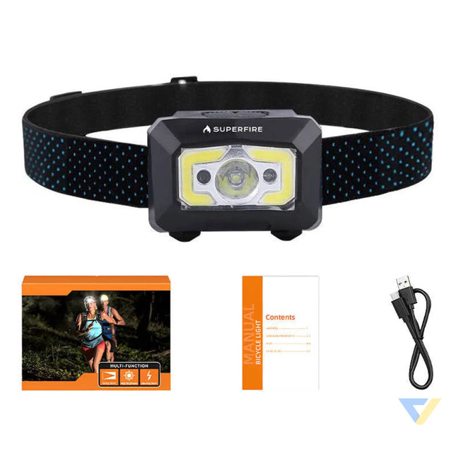 Headlamp Superfire X30 – 340lm USB 5 modes 130m Head flashlights