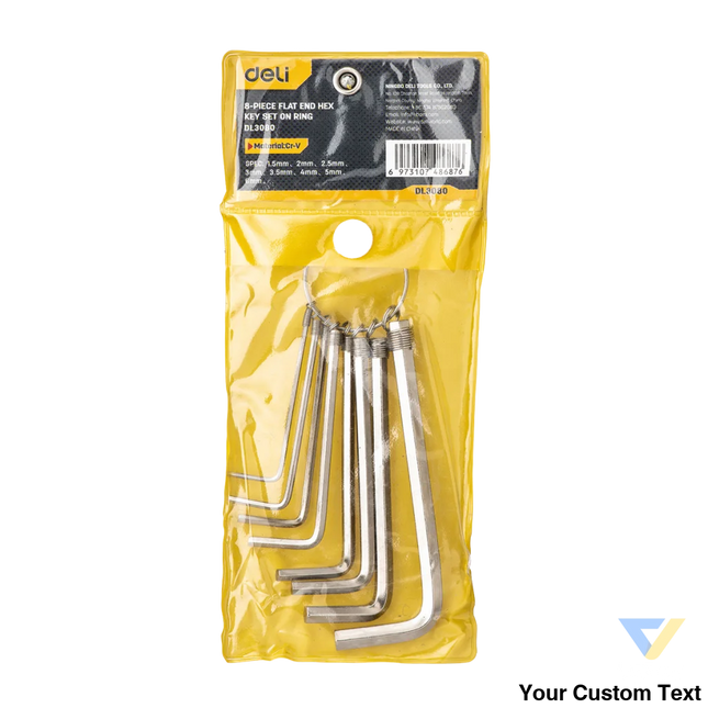 Hex Key Sets 1.5 6mm Deli Tools EDL3080 (silver) Screwdrivers