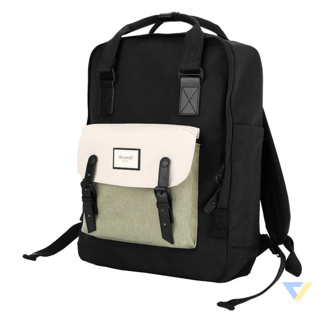 Himawari 1010 15.6’’ laptop backpack (black green) Bags cases backpacks
