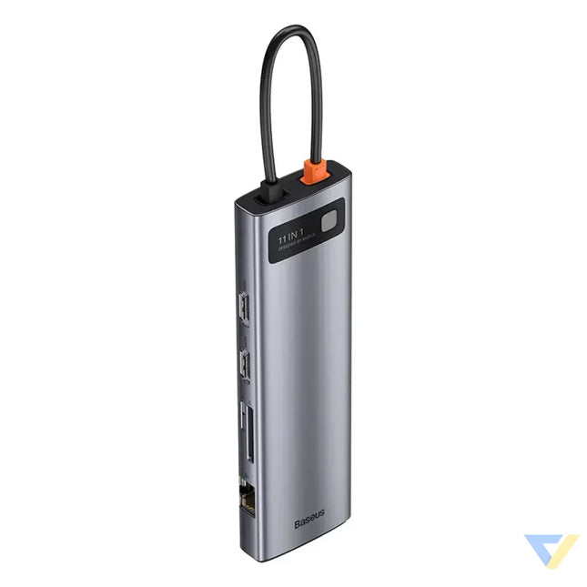 Hub 11in1 Baseus Metal Gleam Series USB C to 3x USB 3.0 + 2x HDMI + USB C PD + Ethernet RJ45 + microSD/SD + VGA + AUX