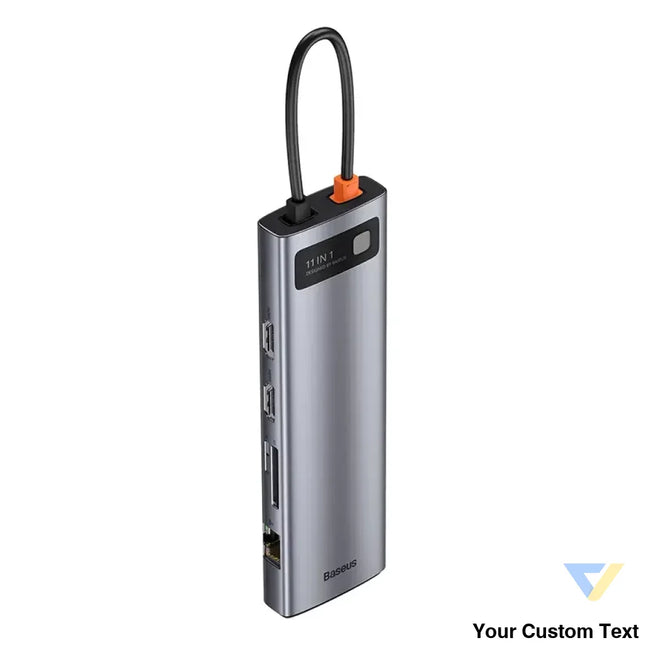 Hub 11in1 Baseus Metal Gleam Series USB C to 3x USB 3.0 + 2x HDMI + USB C PD + Ethernet RJ45 + microSD/SD + VGA + AUX