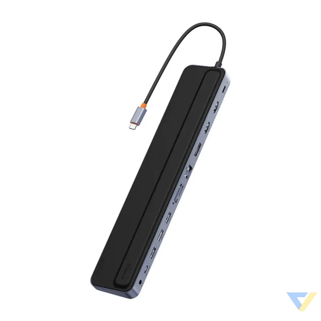 Hub 12w1 Baseus EliteJoy Gen2 series USB C do 2xHDMI + 3xUSB 3.0 + PD + DP + SD/TF + RJ45 + Type C + 3.5mm (dark grey)