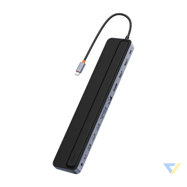 Hub 12w1 Baseus EliteJoy Gen2 series USB C do 2xHDMI + 3xUSB 3.0 + PD + DP + SD/TF + RJ45 + Type C + 3.5mm (dark grey)