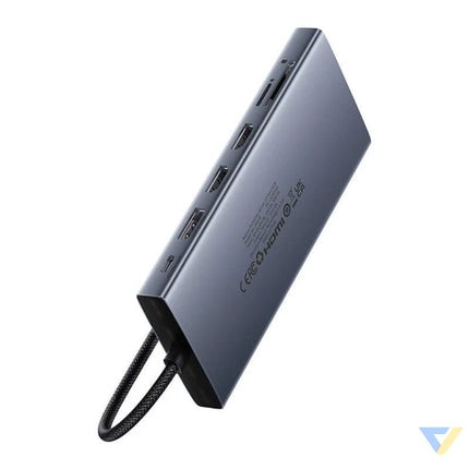 Hub 13in1 Baseus PortalJoy USB C to HDMI + DP + VGA + C + USB + PD + RJ45 + SD/TF + 3.5mm (grey) Hubs