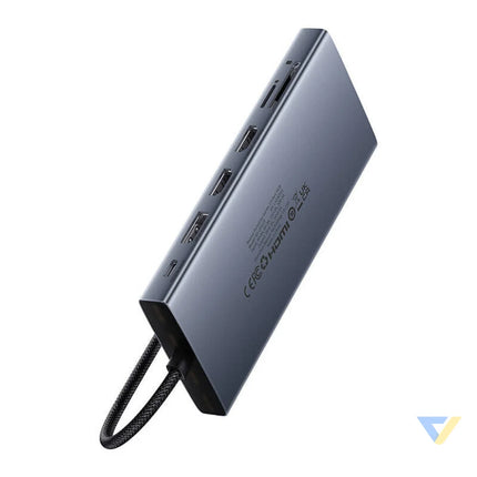 Hub 13in1 Baseus PortalJoy USB C to HDMI + DP + VGA + C + USB + PD + RJ45 + SD/TF + 3.5mm (grey) Hubs