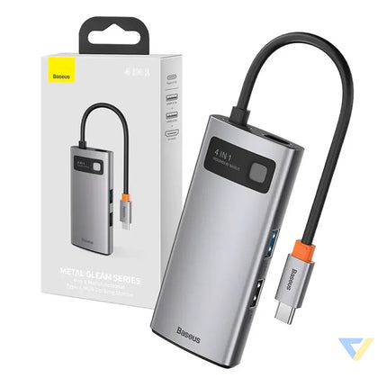 Hub 4in1 Baseus Metal Gleam Series USB C to USB 3.0 + USB 2.0 + HDMI + USB C PD Hubs