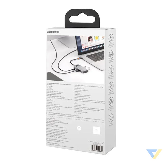 Hub 4in1 Baseus Metal Gleam Series USB C to USB 3.0 + USB 2.0 + HDMI + USB C PD Hubs