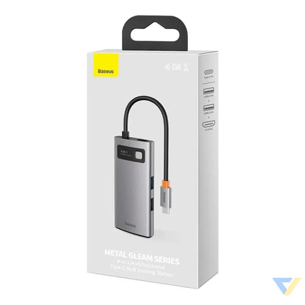 Hub 4in1 Baseus Metal Gleam Series USB C to USB 3.0 + USB 2.0 + HDMI + USB C PD Hubs