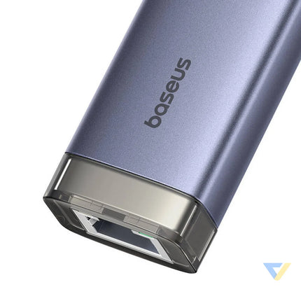 Hub 4in1 Baseus UltraJoy USB A&USB C to 3xUSB3.0 + USB C + RJ45 (grey) Hubs