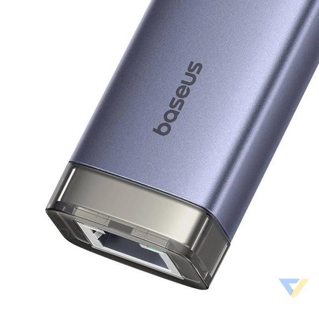 Hub 4in1 Baseus UltraJoy USB A&USB C to 3xUSB3.0 + USB C + RJ45 (grey) Hubs