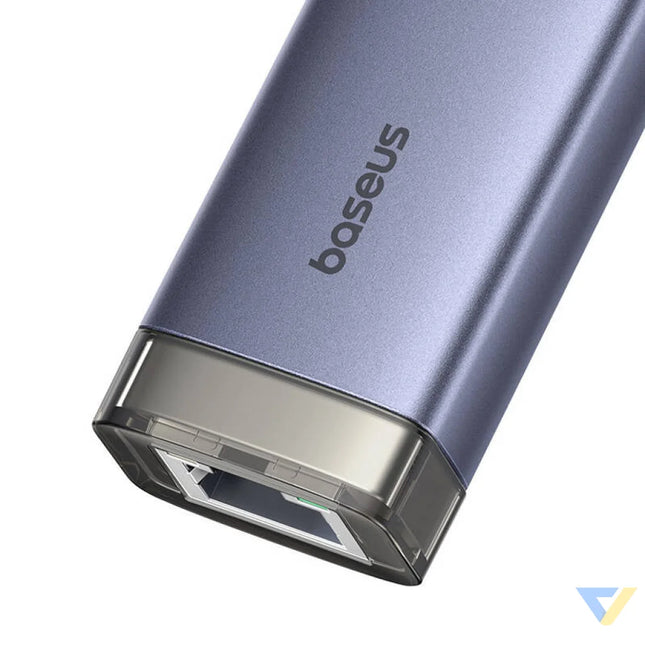 Hub 4in1 Baseus UltraJoy USB A&USB C to 3xUSB3.0 + USB C + RJ45 (grey) Hubs