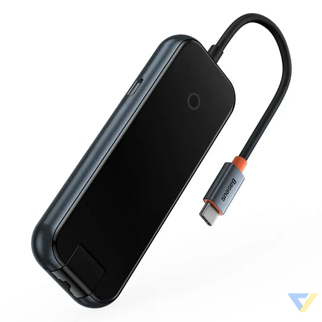 Hub 5in1 Baseus AcmeJoy series USB C to 2xUSB 3.0 + USB 2.0 + USB C PD + RJ45 (dark grey) Hubs