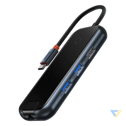 Hub 5in1 Baseus AcmeJoy series USB C to 2xUSB 3.0 + USB 2.0 + USB C PD + RJ45 (dark grey) Hubs