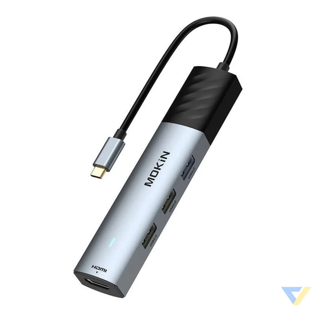 HUB 5in1 MOKiN USB C PD 3.0 100W (silver) Hubs