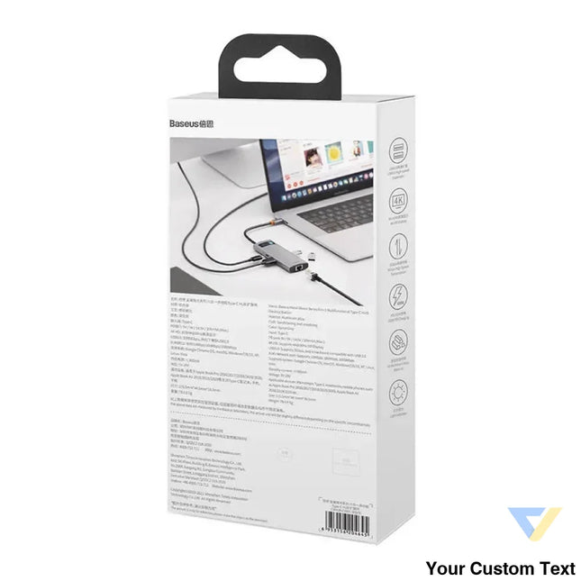 Hub 6in1 Baseus Metal Gleam Series USB C to 3x USB 3.0 + HDMI + USB C PD + Ethernet RJ45 Hubs