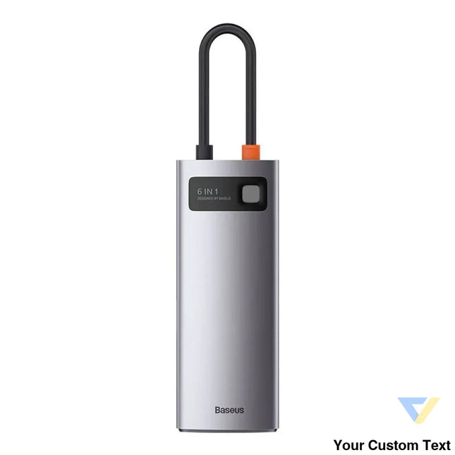 Hub 6in1 Baseus Metal Gleam Series USB C to 3x USB 3.0 + HDMI + USB C PD + Ethernet RJ45 Hubs