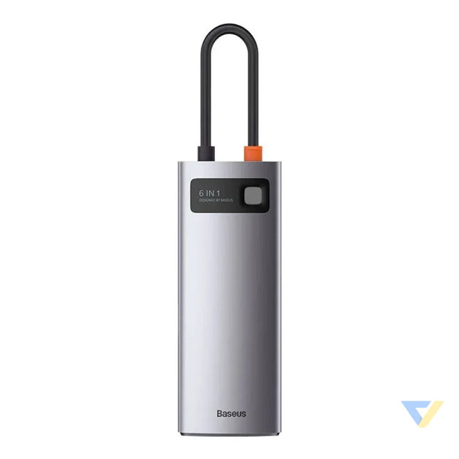 Hub 6in1 Baseus Metal Gleam Series USB C to 3x USB 3.0 + HDMI + USB C PD + Ethernet RJ45 Hubs