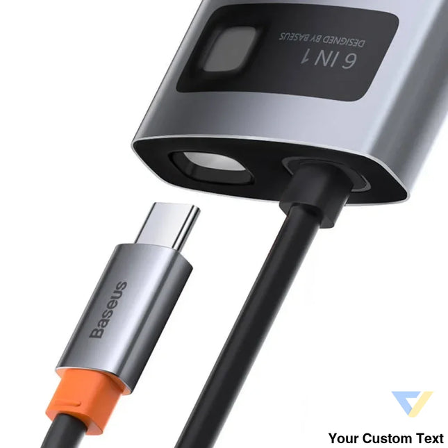 Hub 6in1 Baseus Metal Gleam Series USB C to 3x USB 3.0 + HDMI + USB C PD + Ethernet RJ45 Hubs