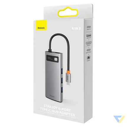 Hub 6in1 Baseus StarJoy Series USB C to 3x USB 3.0 + HDMI + USB C PD + RJ45 Hubs