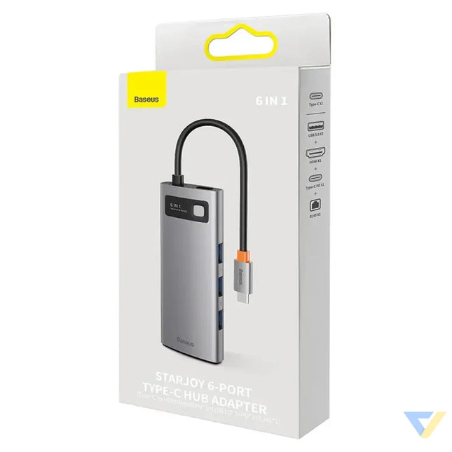 Hub 6in1 Baseus StarJoy Series USB C to 3x USB 3.0 + HDMI + USB C PD + RJ45 Hubs