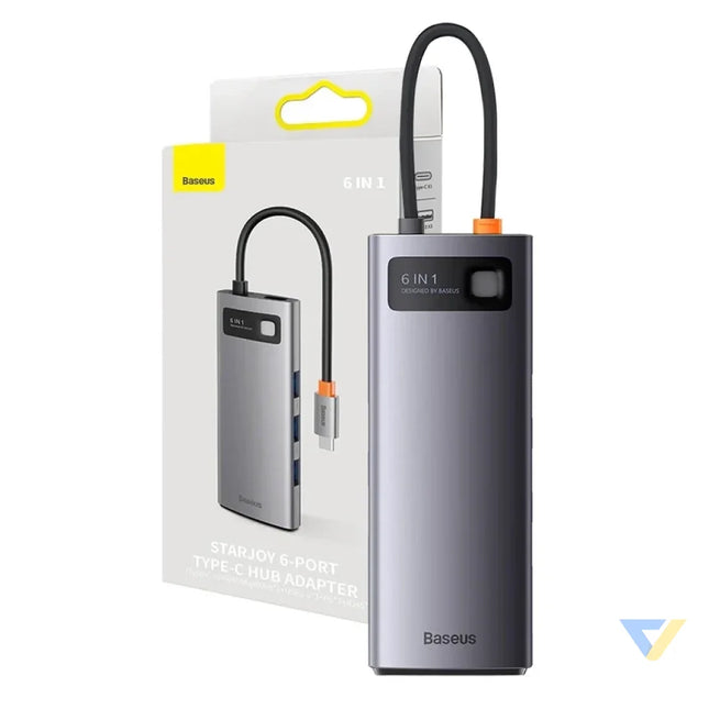 Hub 6in1 Baseus StarJoy Series USB C to 3x USB 3.0 + HDMI + USB C PD + RJ45 Hubs