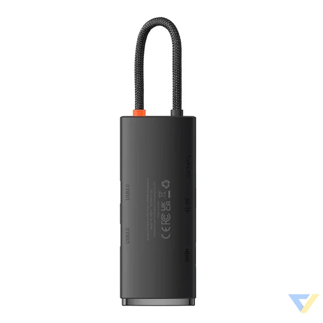 Hub 6w1 Baseus Lite Series USB C to 2x USB 3.0 + USB C PD + HDMI + SD/TF (black) Hubs