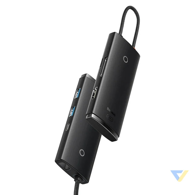 Hub 6w1 Baseus Lite Series USB C to 2x USB 3.0 + USB C PD + HDMI + SD/TF (black) Hubs
