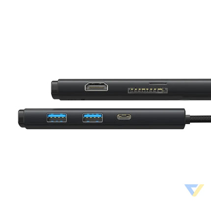 Hub 6w1 Baseus Lite Series USB C to 2x USB 3.0 + USB C PD + HDMI + SD/TF (black) Hubs