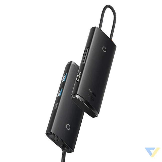 Hub 6w1 Baseus Lite Series USB C to 2x USB 3.0 + USB C PD + HDMI + SD/TF (black) Hubs