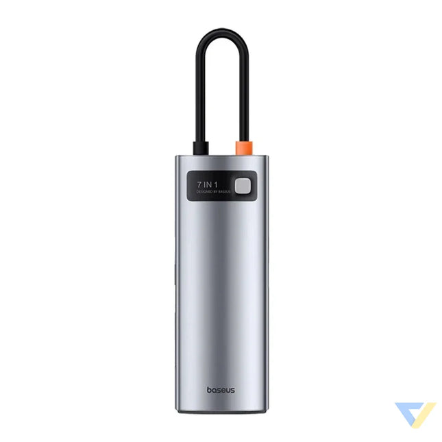 Hub 7in1 Baseus Gleam USB C to 1x HDMI4K 60Hz + 3x USB3.0 + 1x PD + 1x SD/TF (grey) Hubs