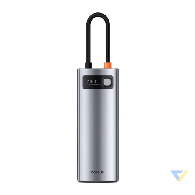 Hub 7in1 Baseus Gleam USB C to 1x HDMI4K 60Hz + 3x USB3.0 + 1x PD + 1x SD/TF (grey) Hubs