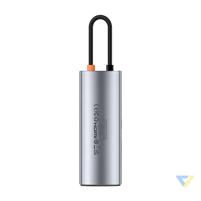 Hub 7in1 Baseus Gleam USB C to 1x HDMI4K 60Hz + 3x USB3.0 + 1x PD + 1x SD/TF (grey) Hubs