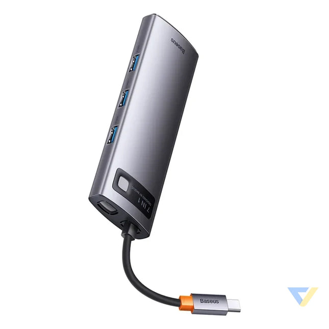 Hub 7in1 Baseus Metal Gleam Series USB C to 3x USB 3.0 + 2x HDMI + USB C PD + Ethernet RJ45 Hubs