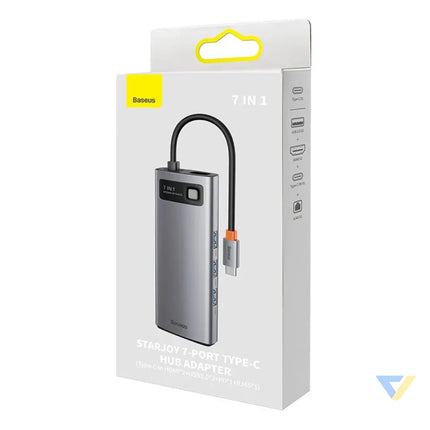 Hub 7in1 Baseus Metal Gleam Series USB C to 3x USB 3.0 + HDMI + USB C PD + VGA + Ethernet RJ45 Hubs