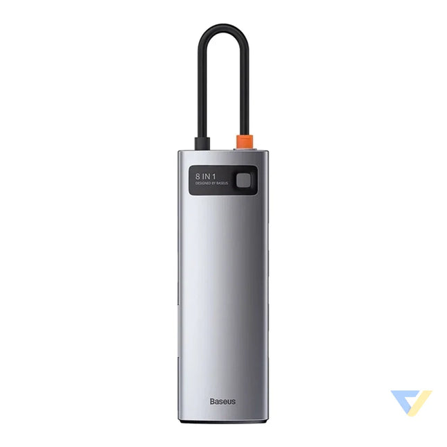 Hub 8in1 Baseus Metal Gleam Series USB C to 3x USB 3.0 + HDMI + USB C PD + Ethernet RJ45 + microSD/SD Hubs