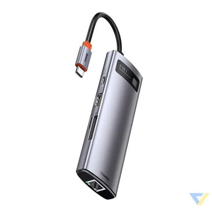 Hub 8in1 Baseus Metal Gleam Series USB C to 3x USB 3.0 + HDMI + USB C PD + Ethernet RJ45 + microSD/SD Hubs