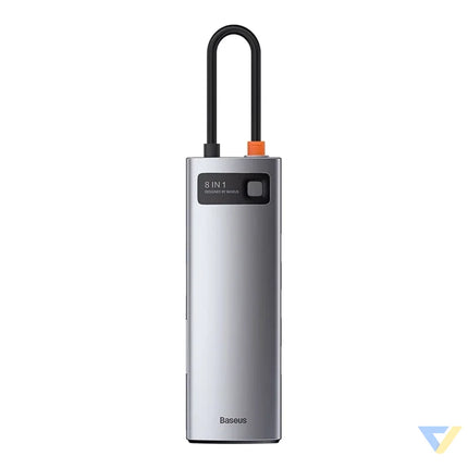 Hub 8in1 Baseus Metal Gleam Series USB C to 3x USB 3.0 + HDMI + USB C PD + Ethernet RJ45 + microSD/SD Hubs
